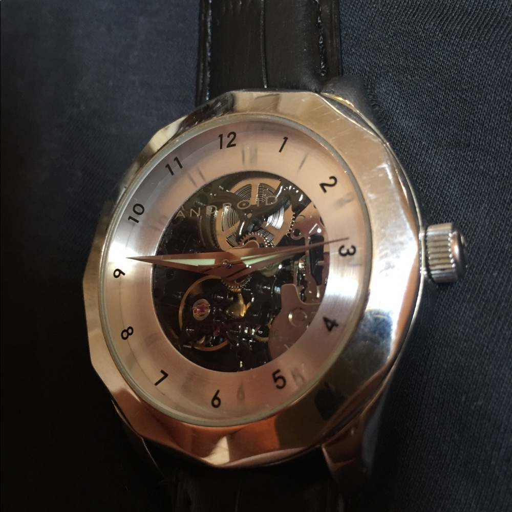 Android Mechanical Skeleton Watch Ad345 Mens 44mm… - image 2